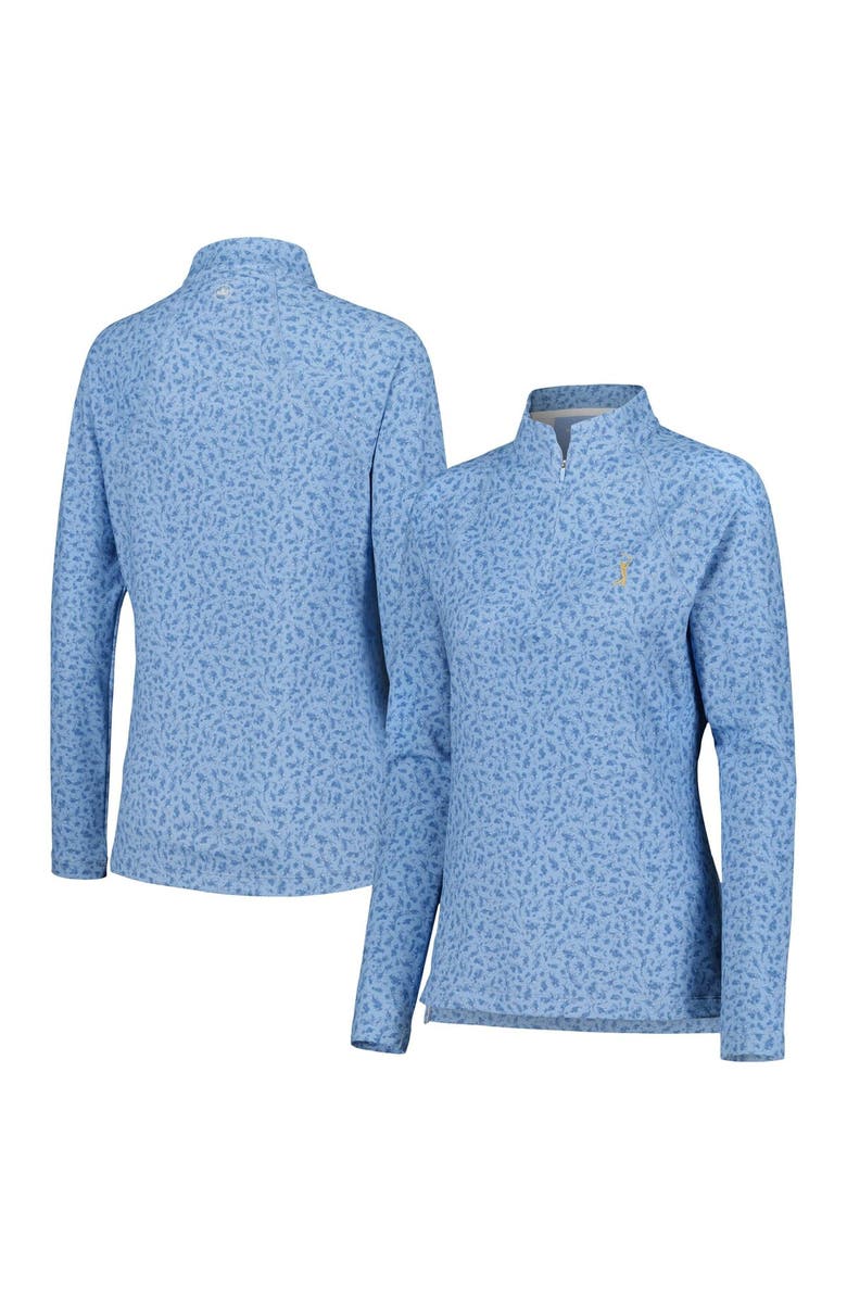 Peter Millar Women's Peter Millar Blue THE PLAYERS Printed Raglan Perth Quarter-Zip Top, Main, color, 