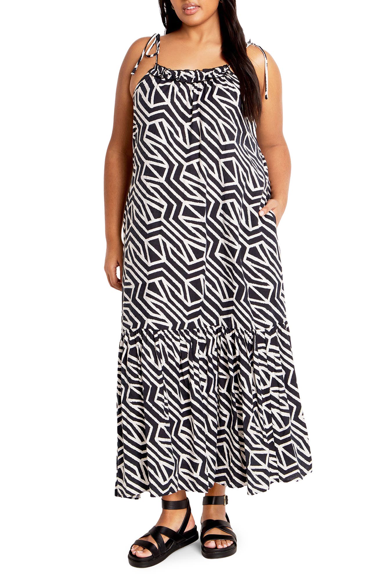 City Chic Erica Print Maxi Sundress