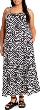 City Chic Erica Print Maxi Sundress