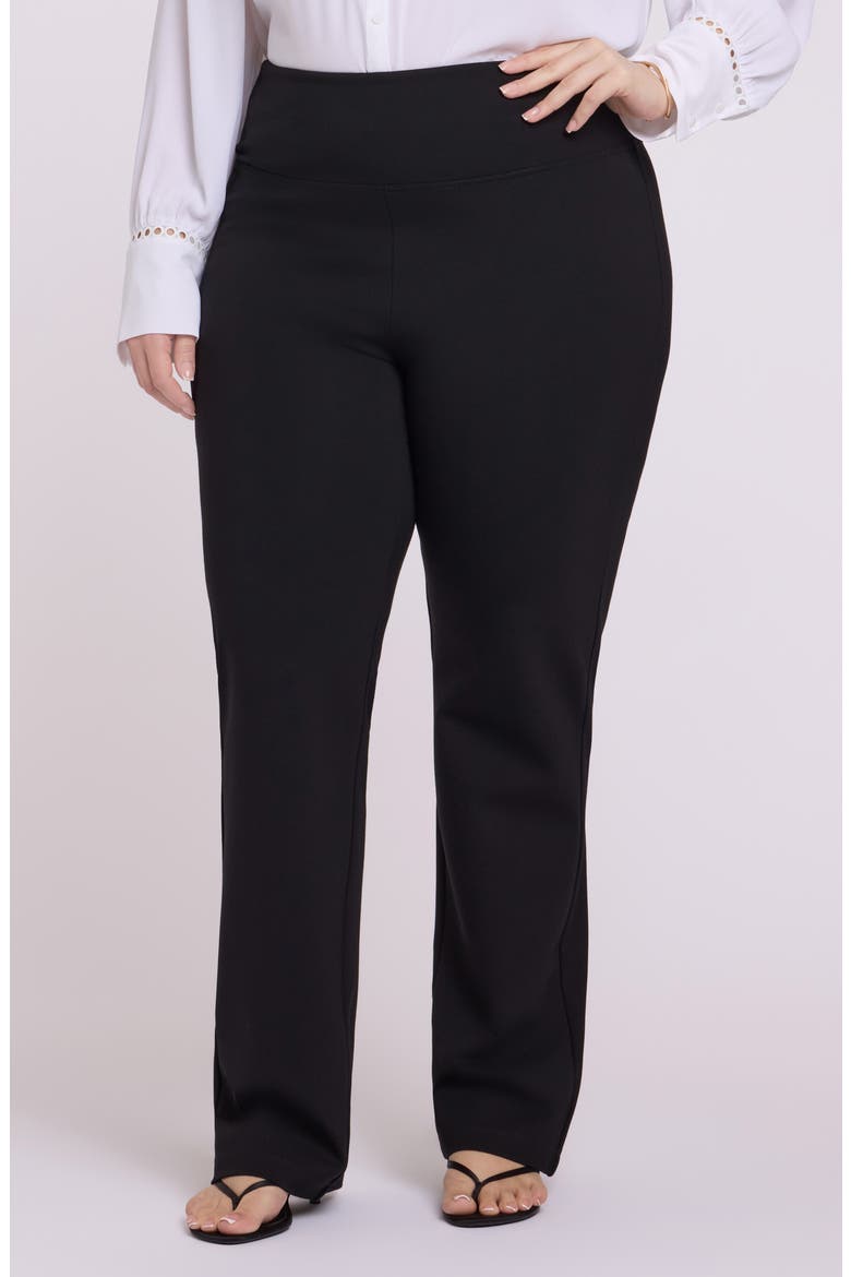 Sculpt-Her™ Pull-On Straight Leg Ponte Pants, Main, color, BLACK