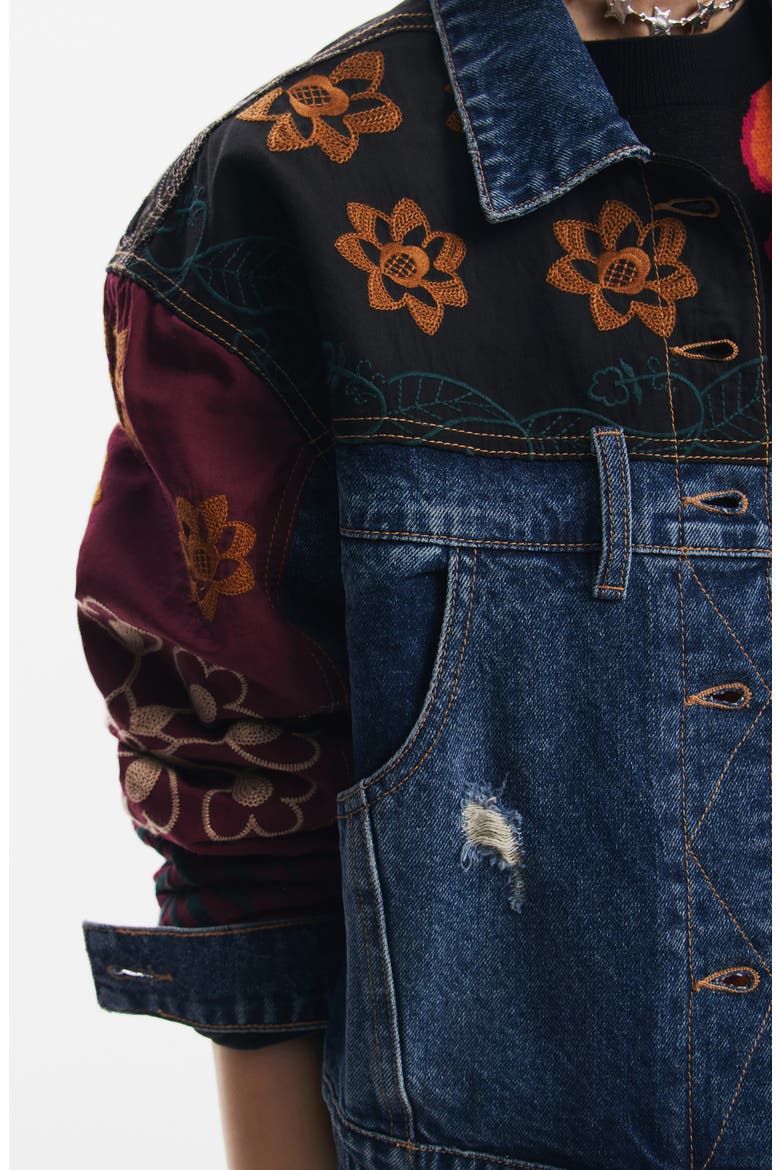 Madrid Patchwork Denim Jacket, Alternate, color, BLUE