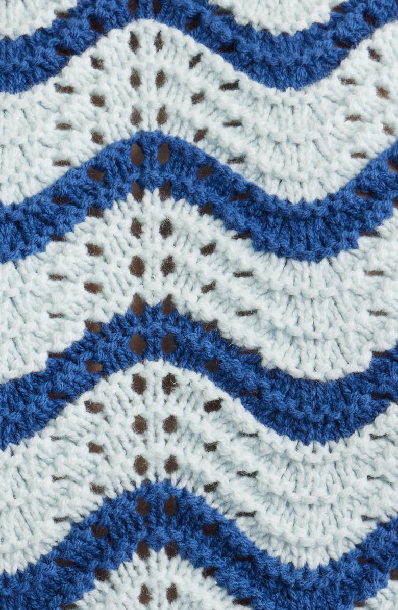 Rails Coen Ruffle Sleeve Peplum Sweater, Alternate, color, Azure Scallop