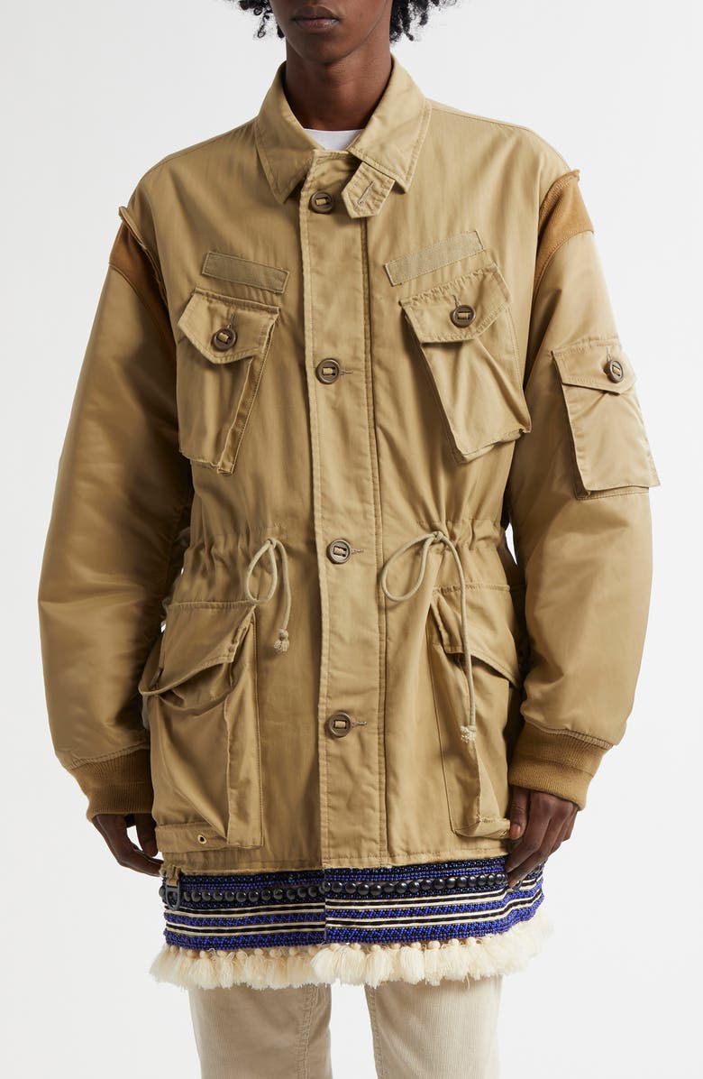Undercover Military Jacket with Beaded Trim, Main, color, 