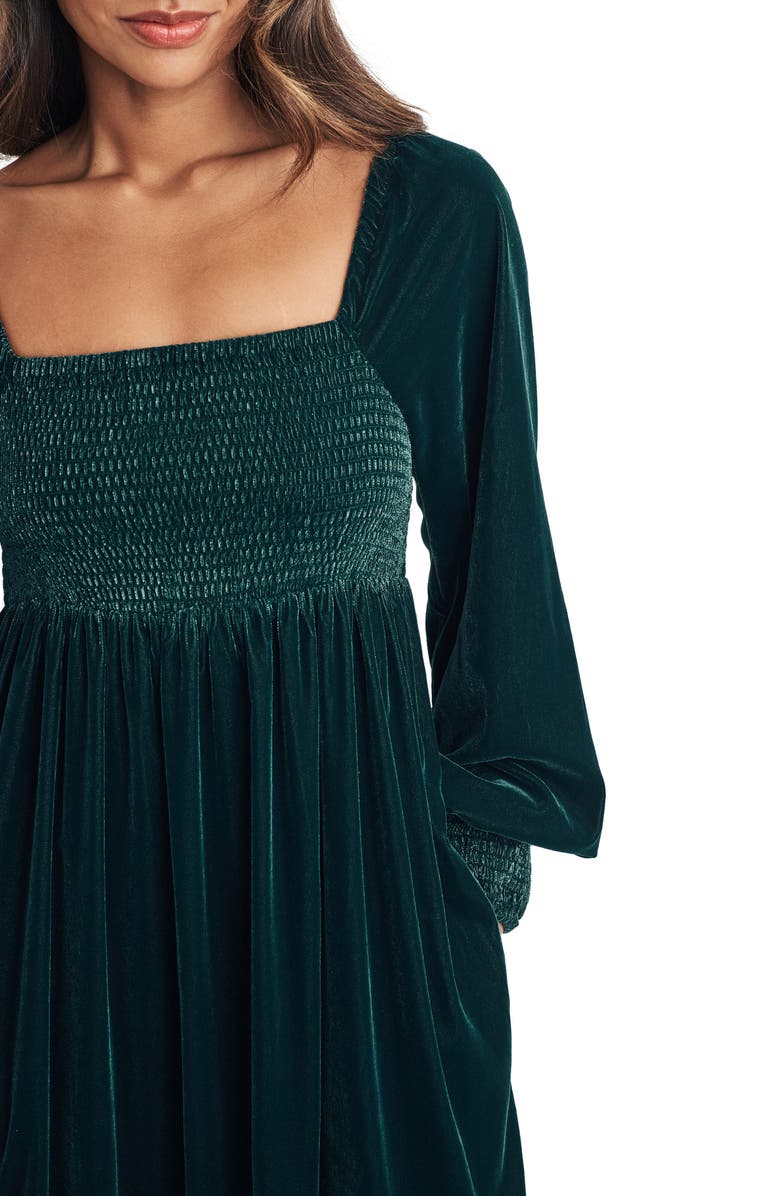 Nobody's Child Kylie Velvet Long Sleeve Midi Dress, Alternate, color, 