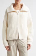 Herno Rib Wool Sweater Knit Bomber Jacket