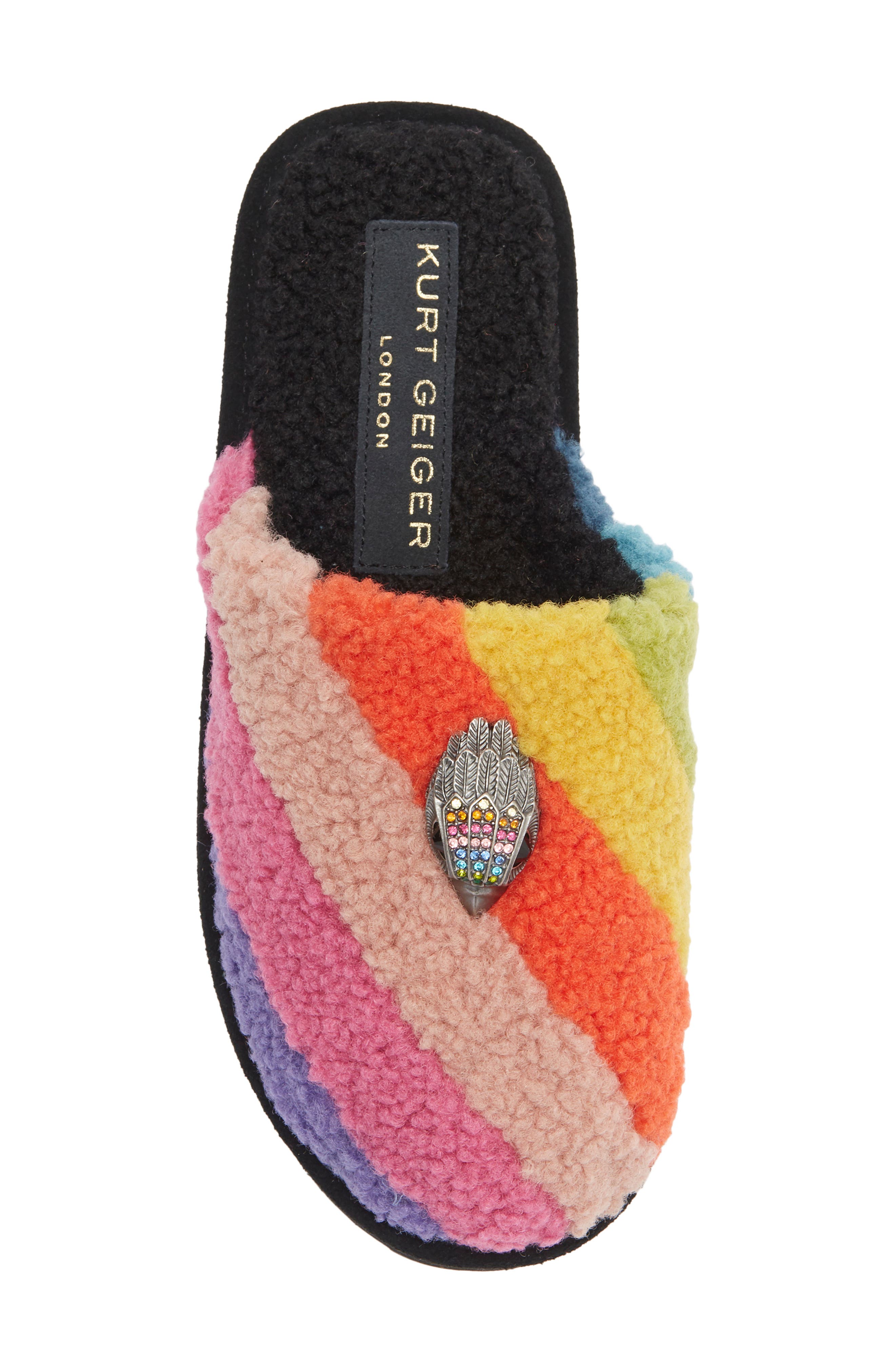 Kurt Geiger London Kenginston Faux Shearling Platform Slipper, Alternate, color, Rainbow Multi