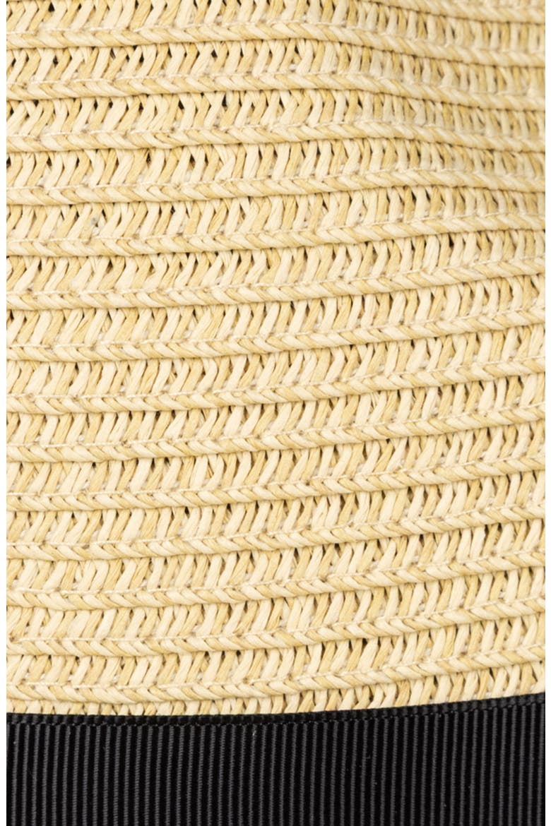 Classic Packable Fedora Hat, Alternate, color, NATURAL/ BLACK