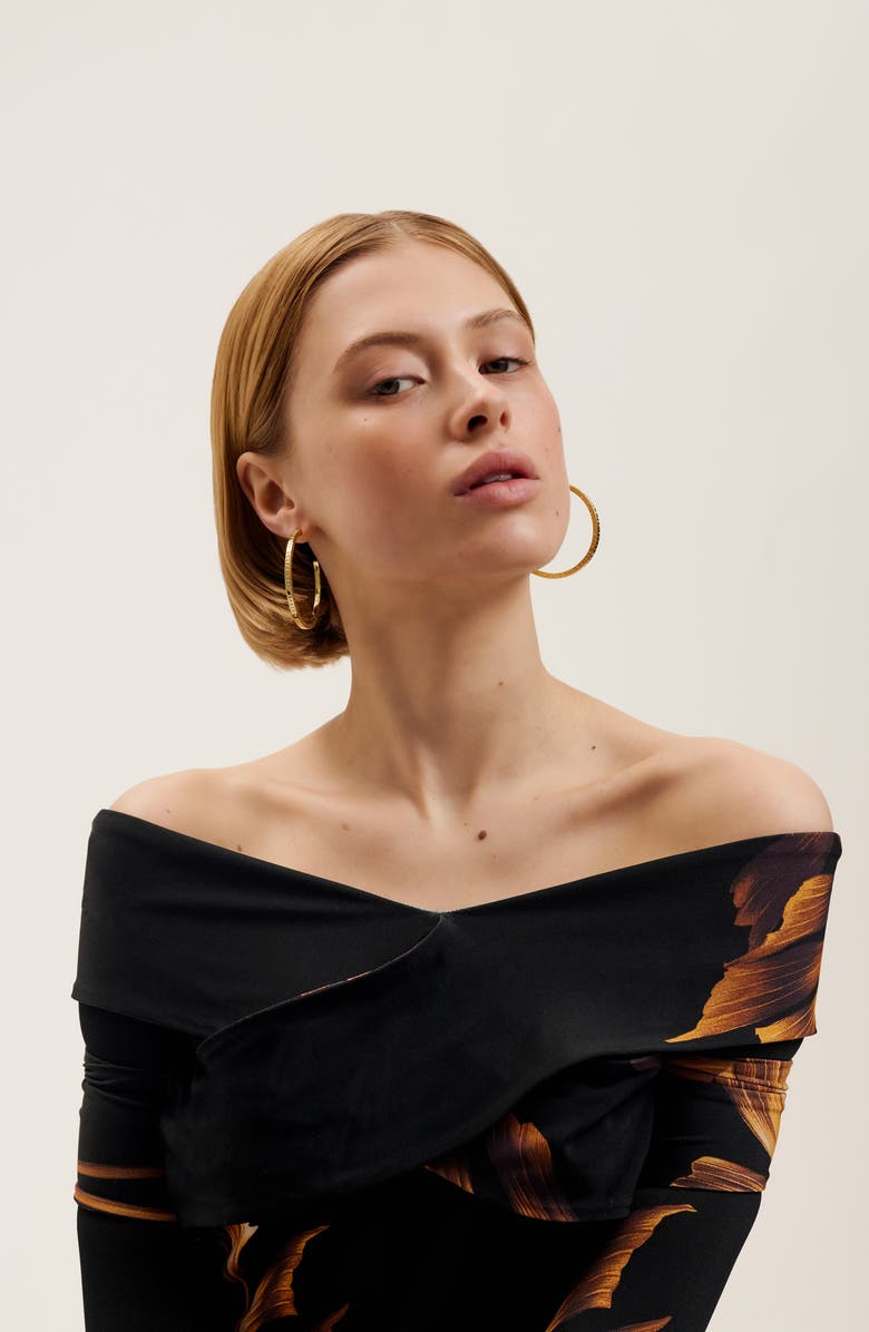 Ted Baker Loa Logo Hoop Earrings, Alternate, color, 