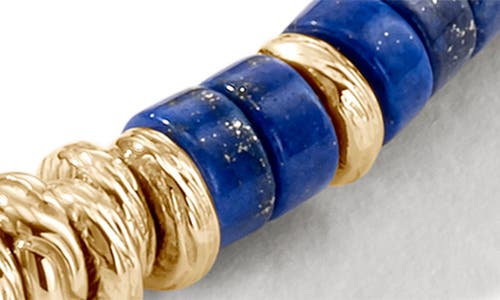 John Hardy 14k Yellow Gold Heishi Lapis Lazuli Bracelet In Gold/blue