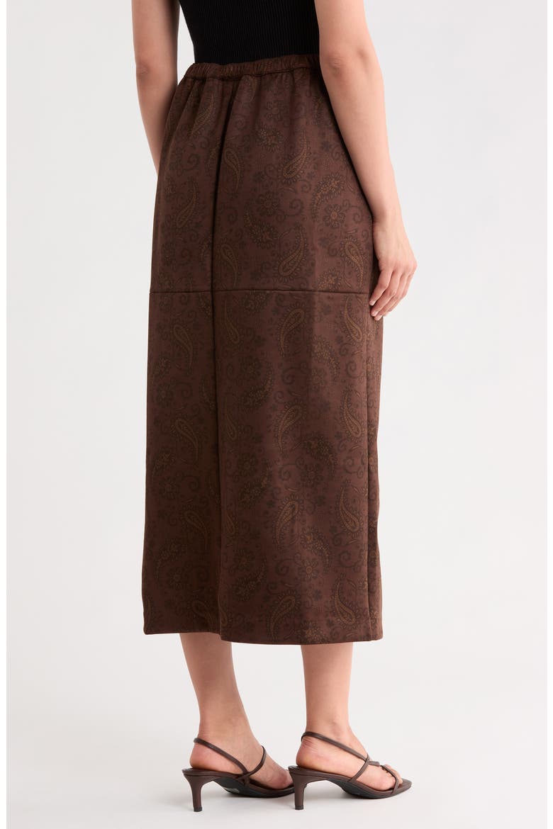 Paisley Faux Suede Maxi Skirt, Alternate, color, DK BROWN PAISLEY