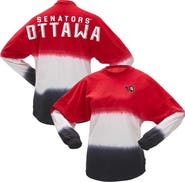 SPIRIT JERSEY Women's Fanatics Branded Red/Black Ottawa Senators Ombre Long Sleeve T-Shirt