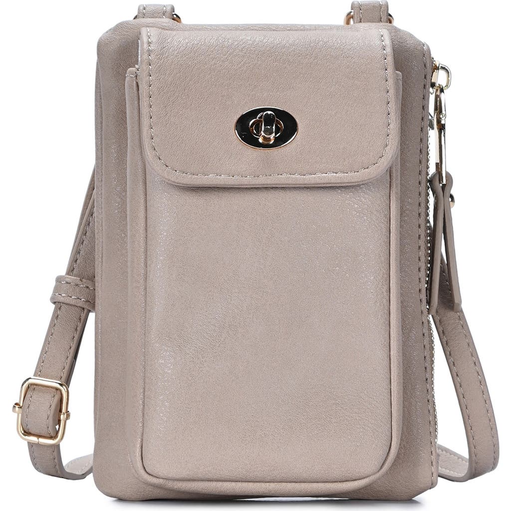 Mms Design Studio Mini Phone Crossbody Bag In Taupe
