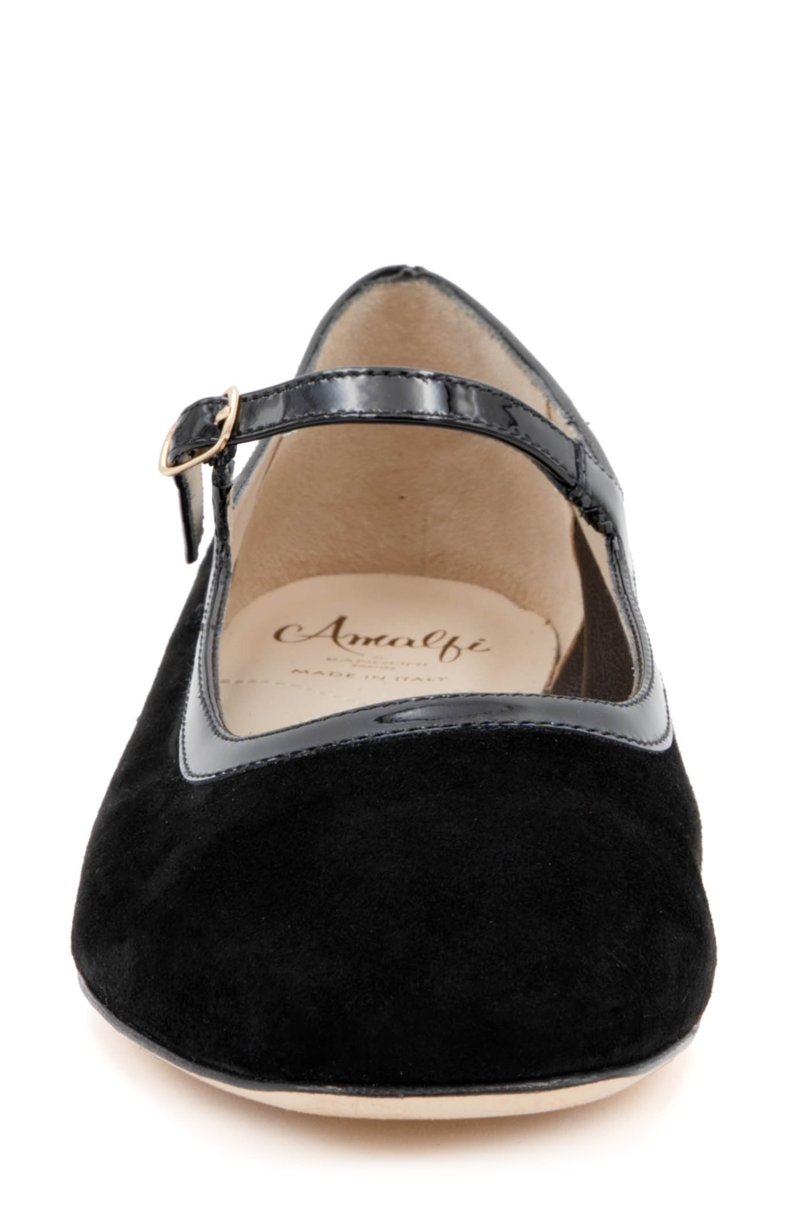 Amalfi by Rangoni Galba Mary Jane Flat, Alternate, color, Black Cashmere Black Vernice