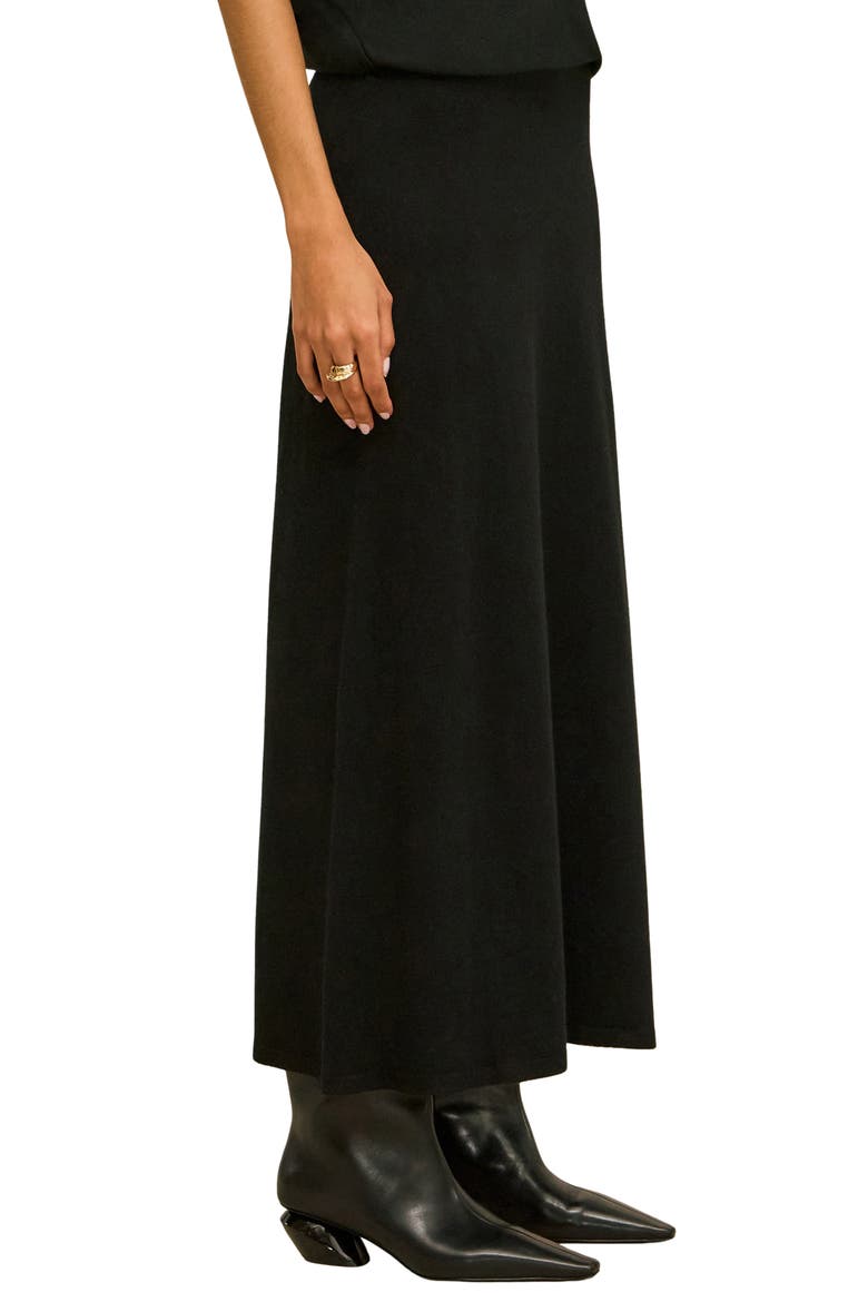 Infinity Merino Wool & Cashmere Blend Maxi Skirt, Alternate, color, BLACK