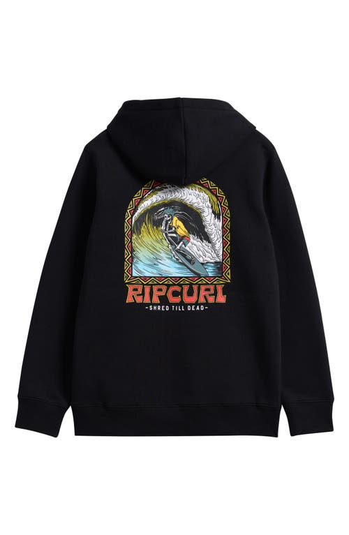 Rip Curl Kids' Shred Till Dead Graphic Hoodie In Black
