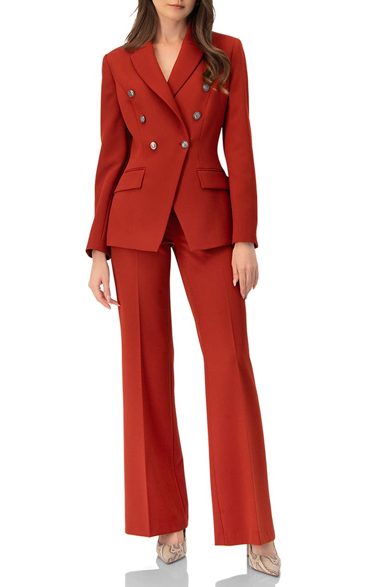 IVONNE Semi-Flared Trousers, Alternate, color, Chedron