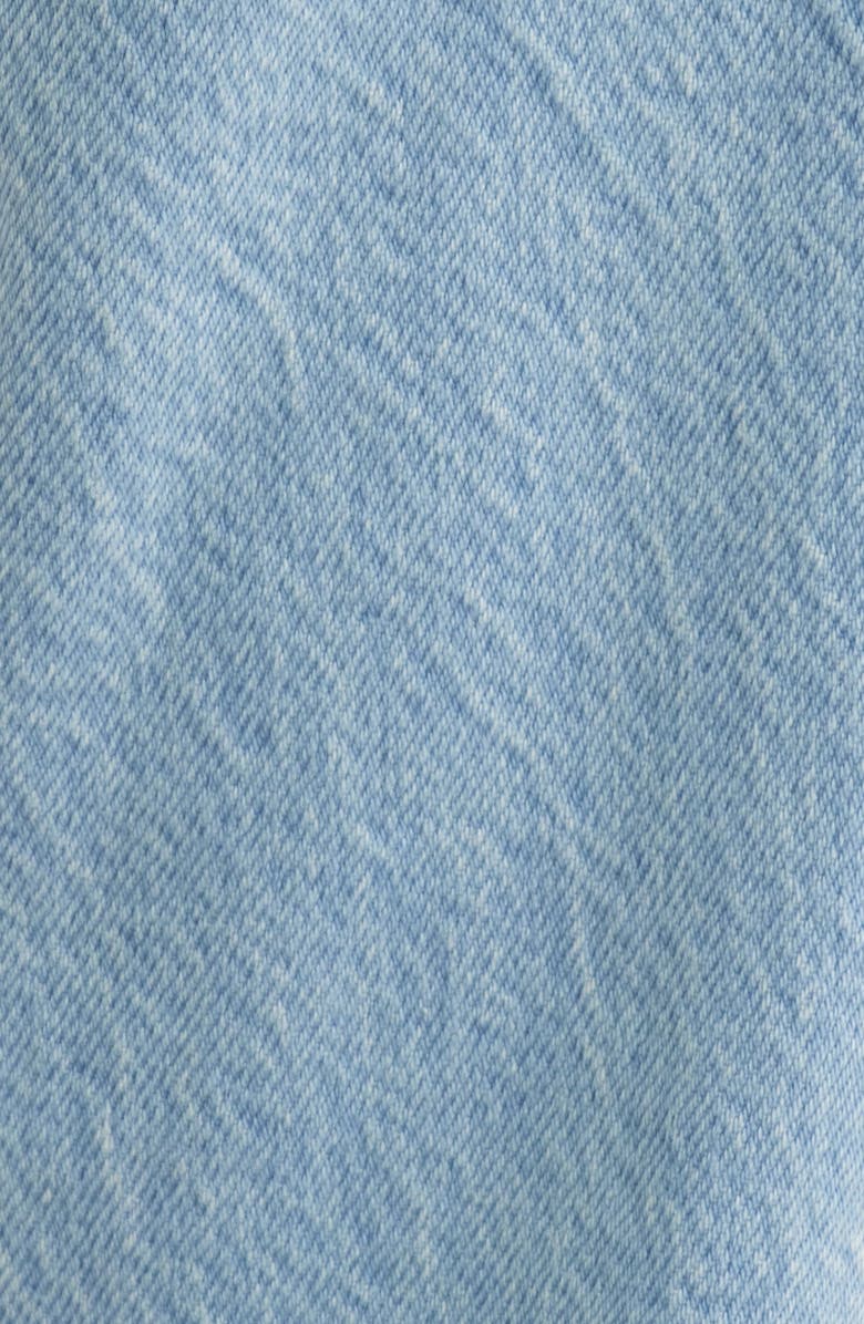 Topshop Embroidered Mid Rise Relaxed Straight Leg Jeans, Alternate, color, Mid Blue