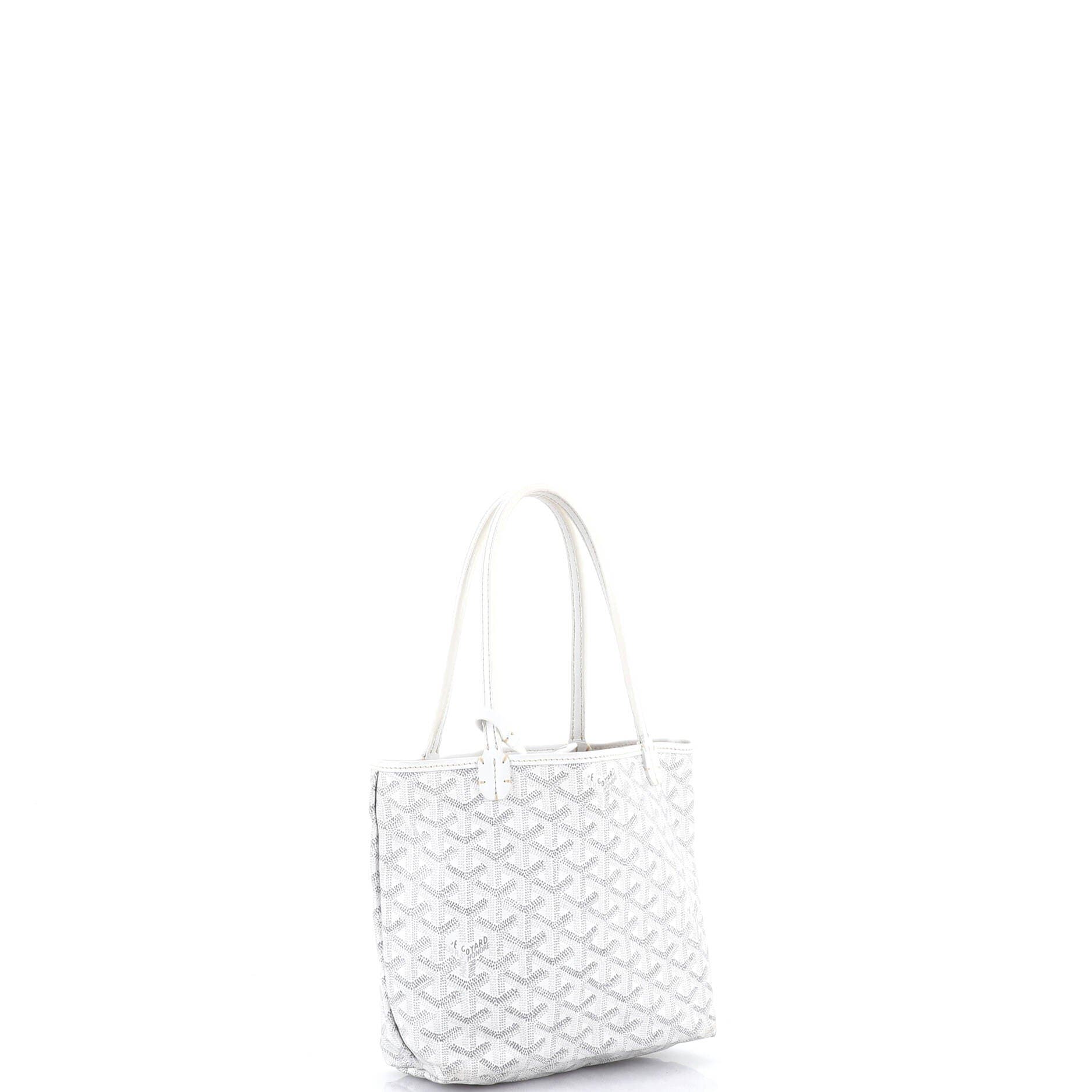 Pre-Owned Goyard Saint Louis Junior Tote Coated Canvas, Alternate, color, White