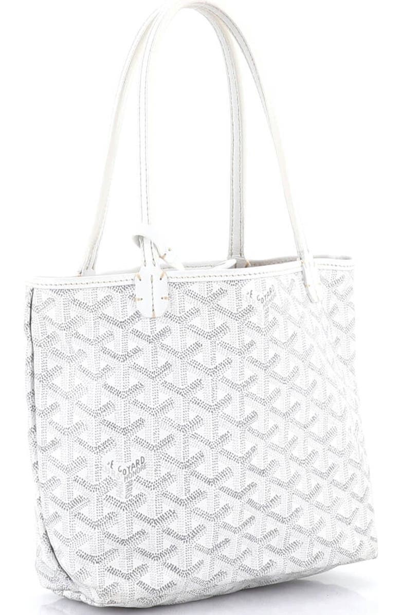 Pre-Owned Goyard Saint Louis Junior Tote Coated Canvas, Alternate, color, White