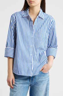The Signature Y-Neck Shirt in Poplin