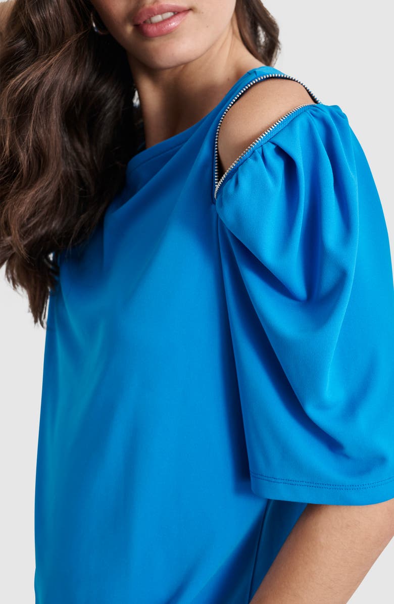 DKNY Asymmetric Neck Covertible Sleeve Top, Alternate, color, 