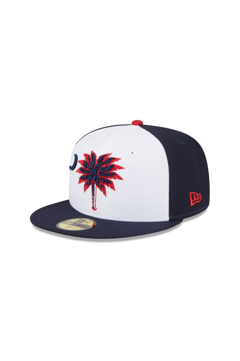 Men's New Era  Navy Myrtle Beach Pelicans Theme Nights 59FIFTY Fitted Hat, Alternate, color, Navy