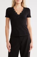JASON WU Lace Trim V-Neck T-Shirt