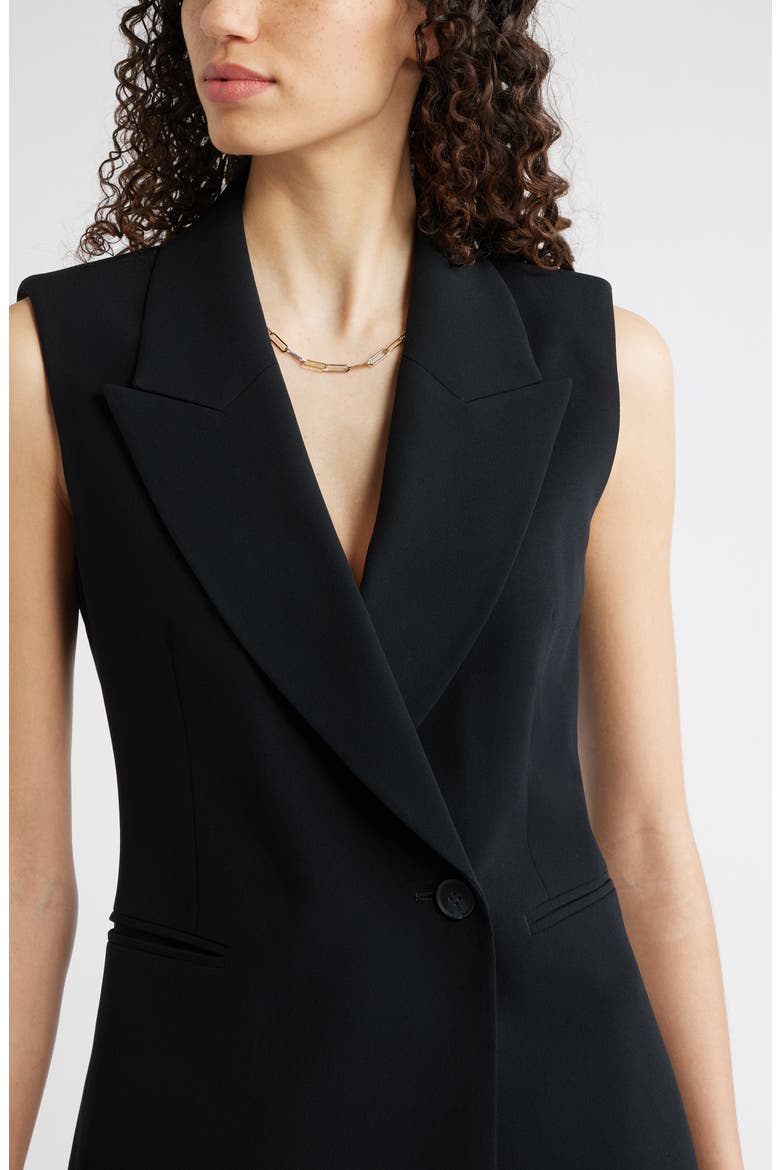 Sleeveless Crepe Blazer, Alternate, color, BLACK