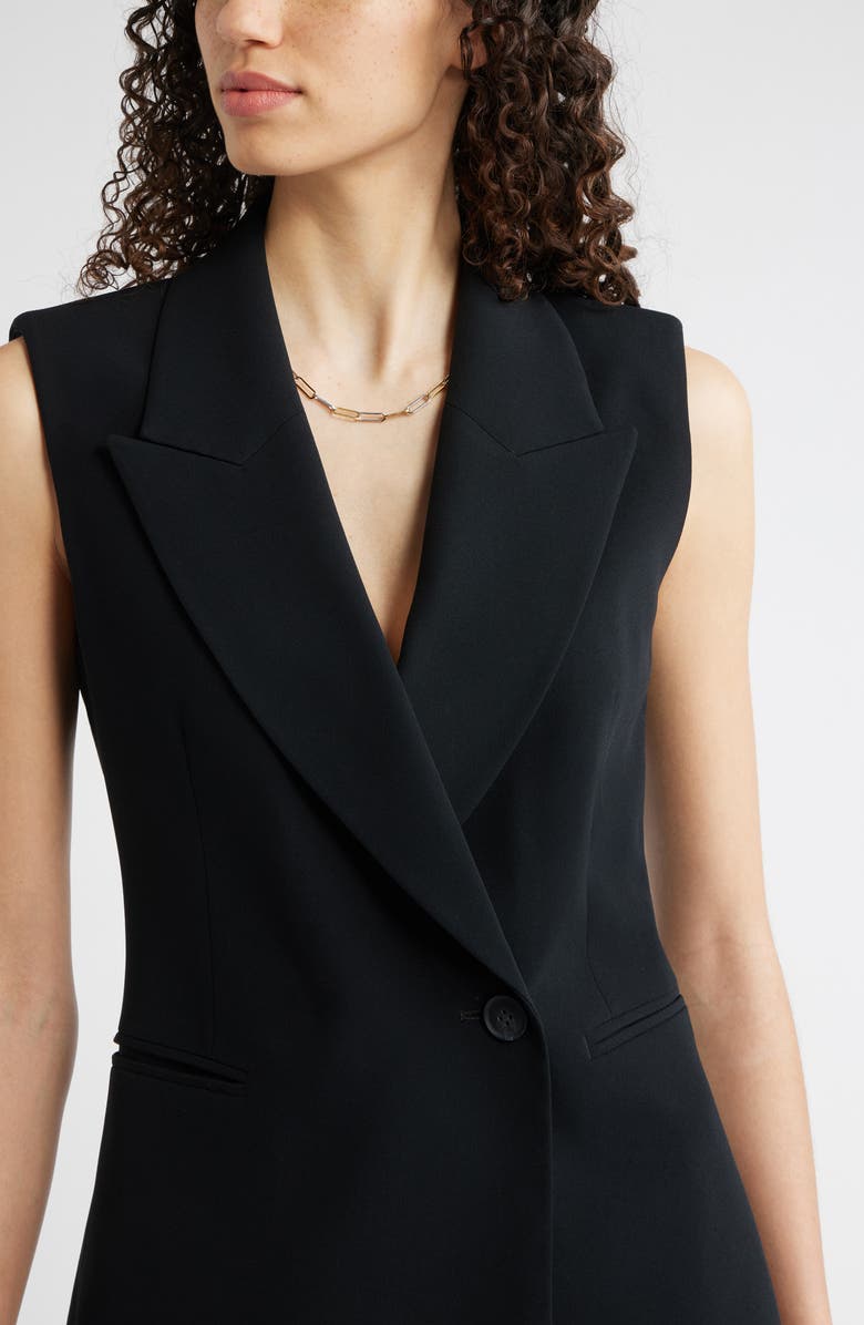 Nordstrom Sleeveless Crepe Blazer, Alternate, color, Black