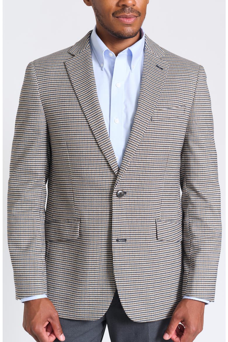 Brown & Navy Houndstooth Blazer, Alternate, color, BROWN/ NAVY