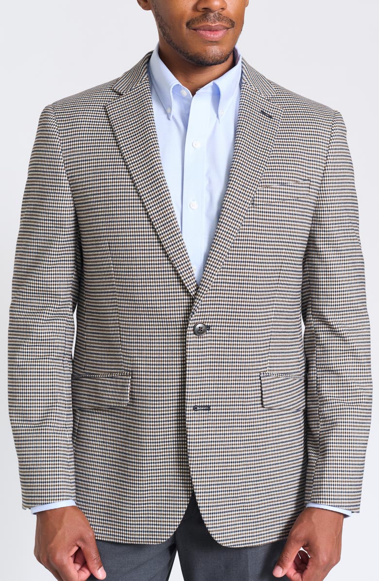 SAVILE ROW CO Brown & Navy Houndstooth Blazer, Alternate, color, Brown/ Navy