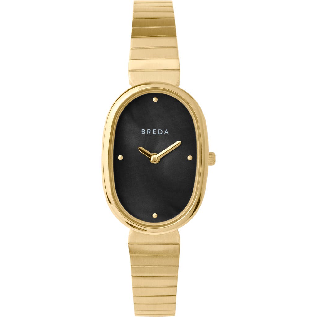 Breda Jane Genuine Stone Dial Gold Bracelet Watch In Gold