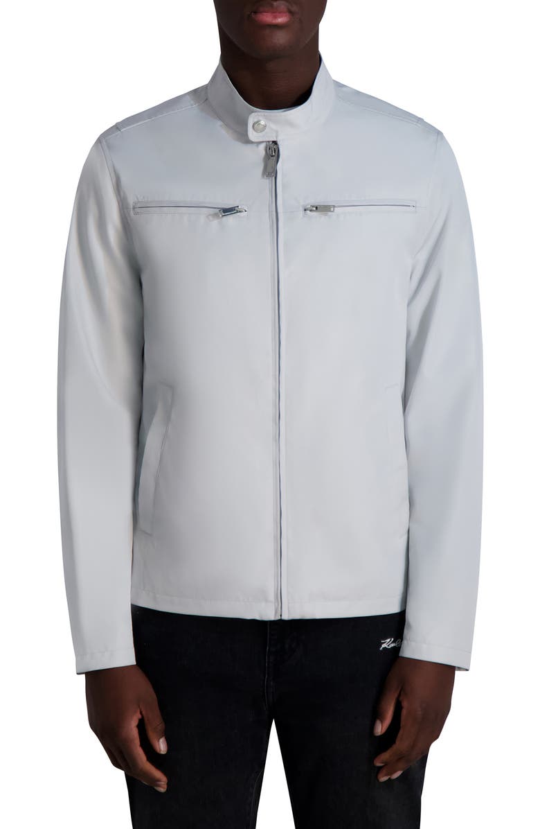 KARL LAGERFELD PARIS Moto Zip Jacket, Main, color, 