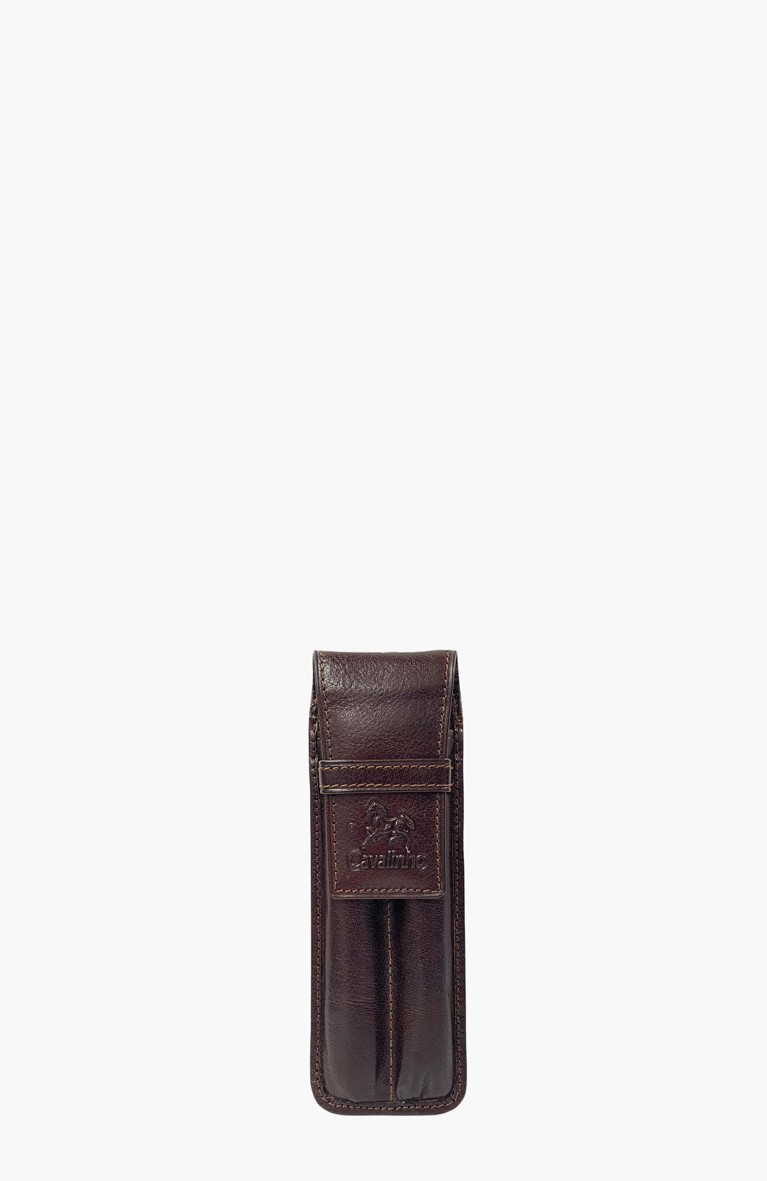 Gentleman Leather Pen Holder Case 566, Main, color, Brown