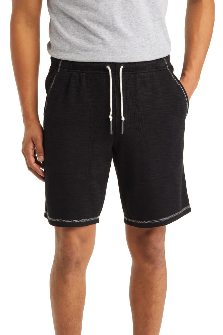 Tobago Tie Waist Knit Shorts, Main, color, BLACK