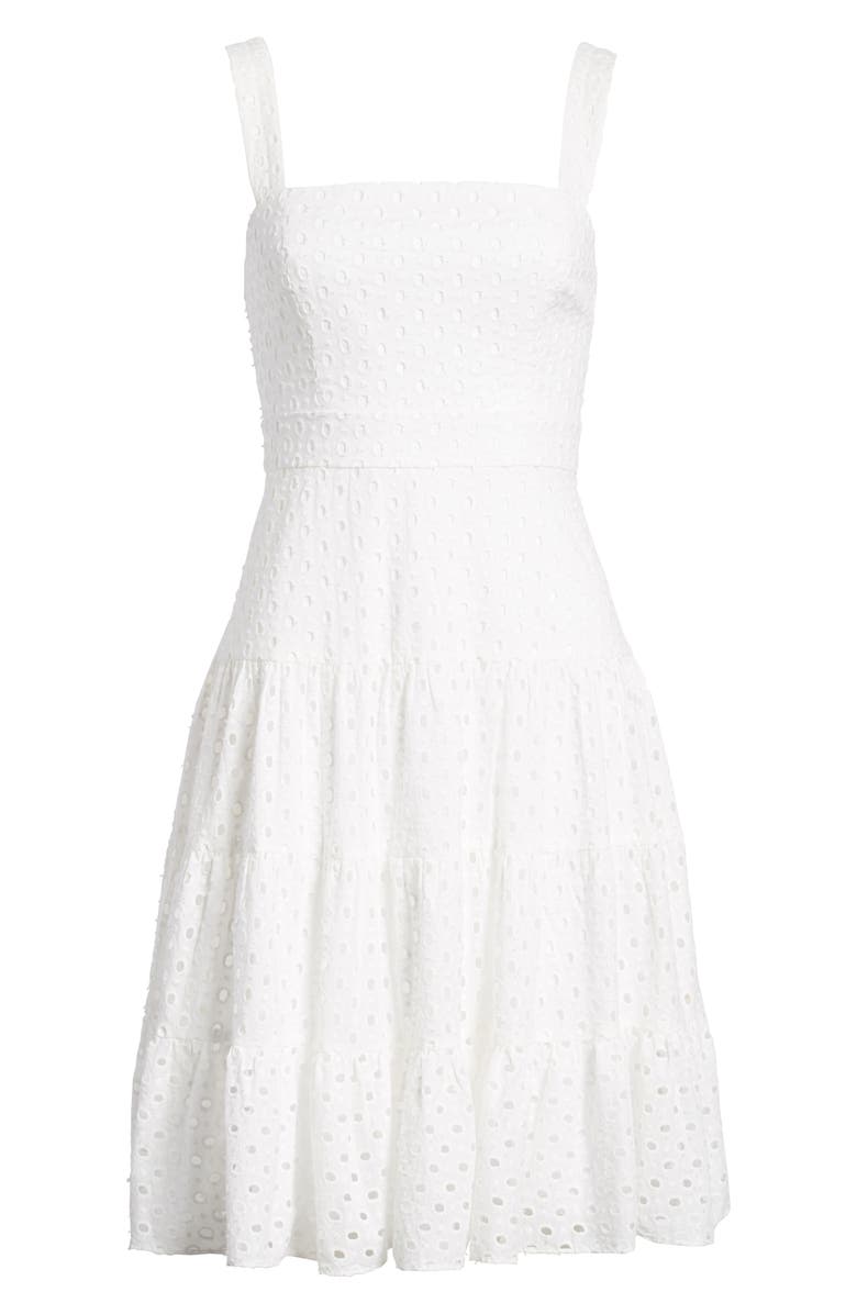 1901 Eyelet Fit & Flare Dress, Alternate, color,