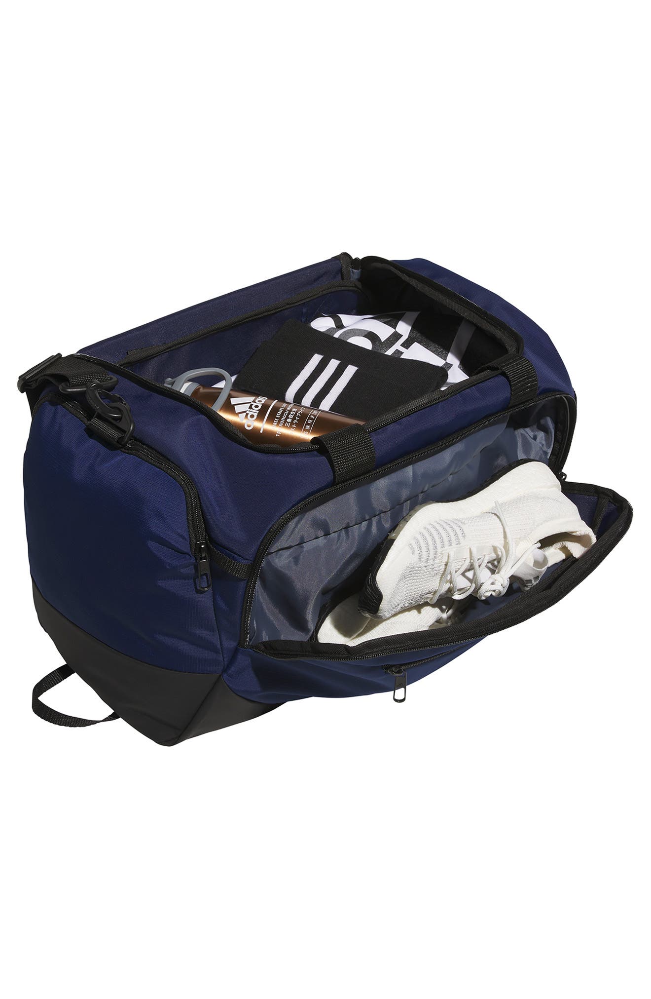adidas Defender 5 Small Duffel Bag, Alternate, color, Team Navy Blue 2