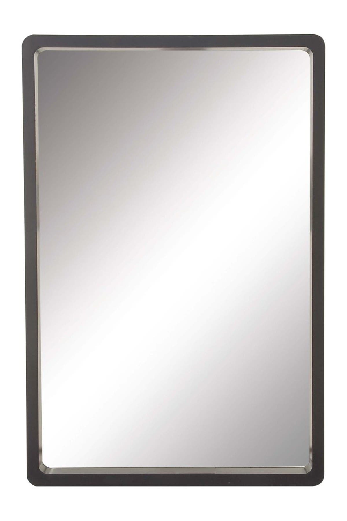 WILLOW ROW Black Wood Contemporary Wall Mirror