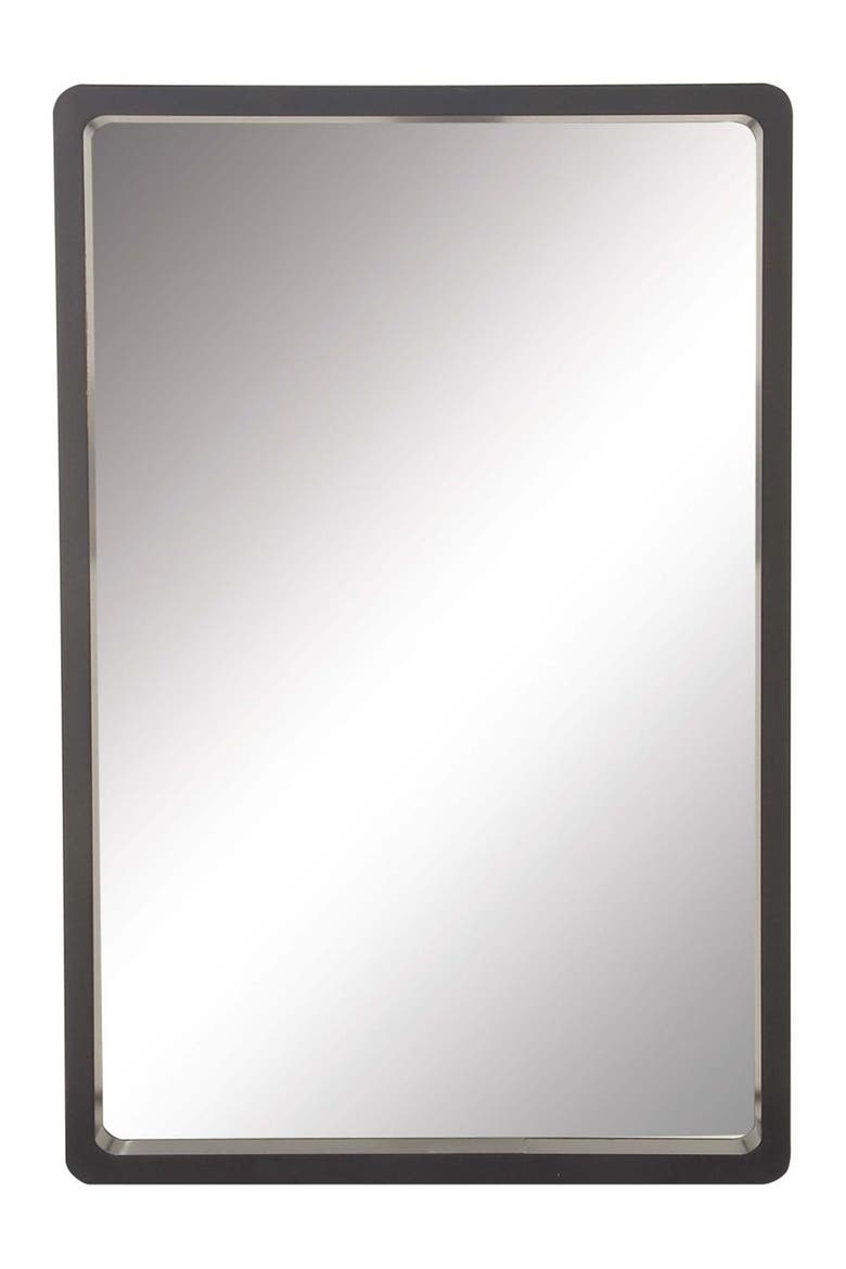 Black Wood Contemporary Wall Mirror, Main, color, BLACK
