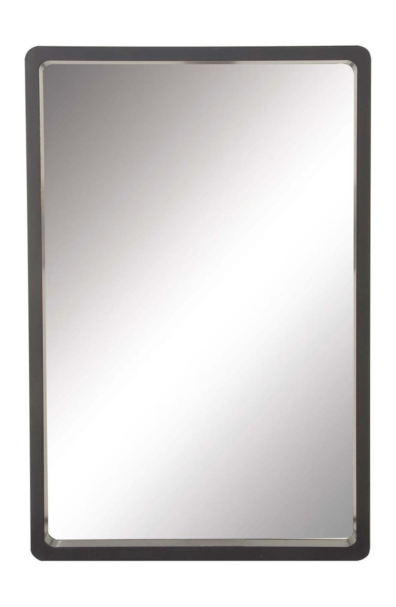 WILLOW ROW Black Wood Contemporary Wall Mirror, Main, color, Black