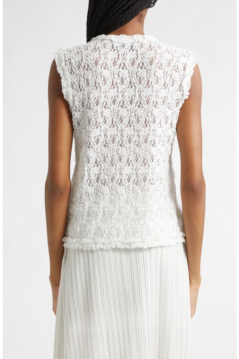 Button Front Lace Tank, Alternate, color, IVORY