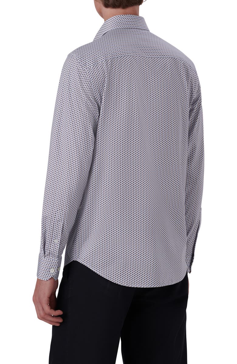 Bugatchi OoohCotton<sup>®</sup> Geometric Print Button-Up Shirt, Alternate, color, 