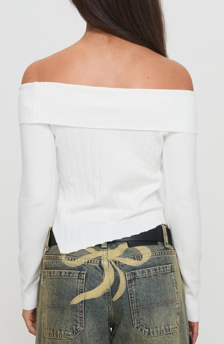 Princess Polly Brisa Off the Shoulder Foldover Rib Knit Top, Alternate, color, 