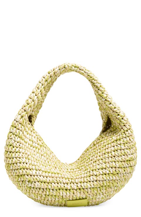 Medium Olivia Raffia Hobo Bag