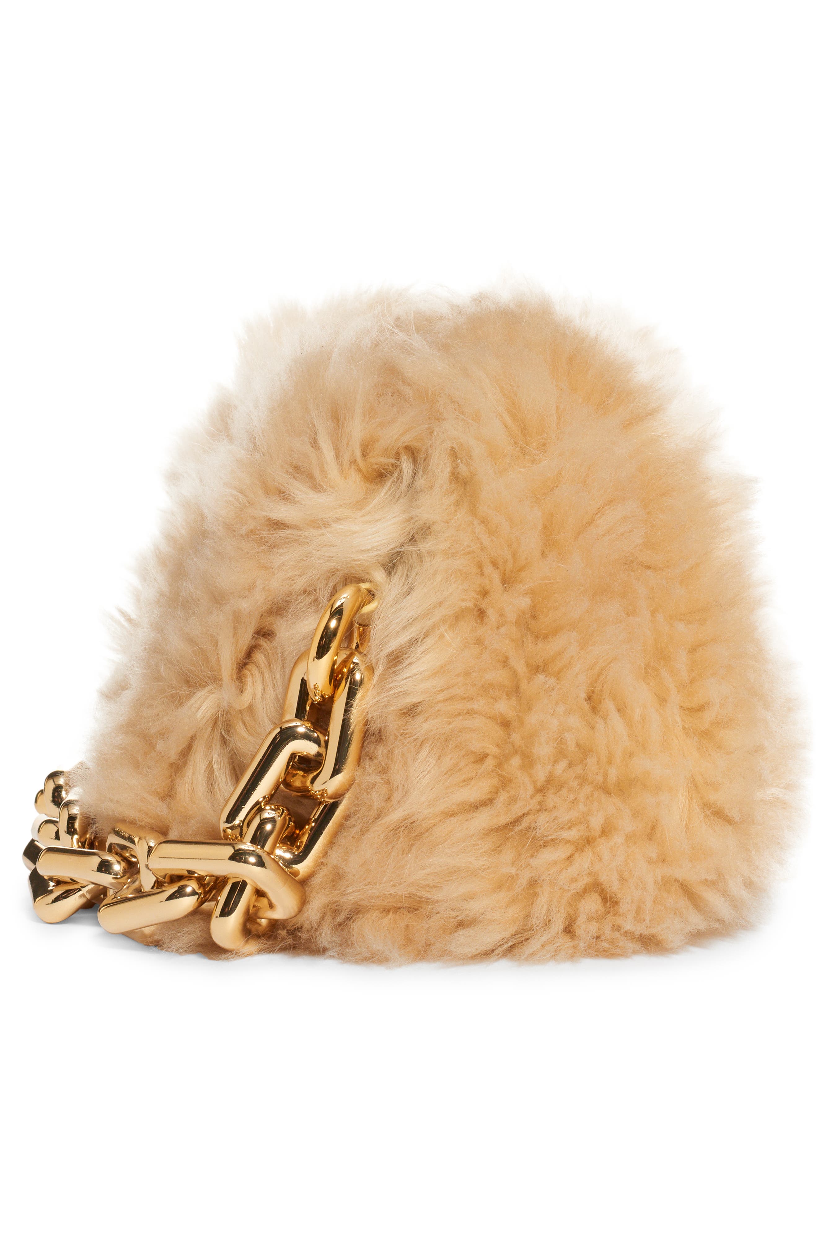 Bottega Veneta The Chain Pouch Genuine Shearling Shoulder Bag, Alternate, color, 