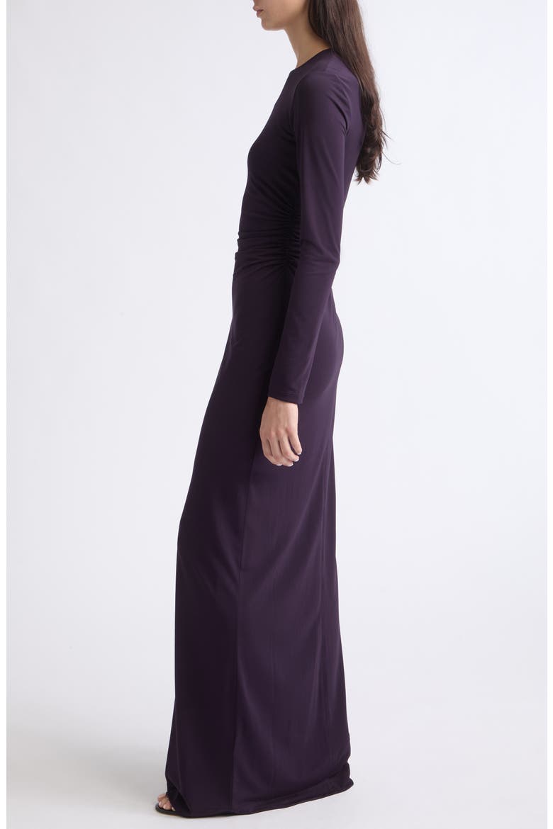 Jersey Long Sleeve Maxi Dress, Alternate, color, BLACKBERRY