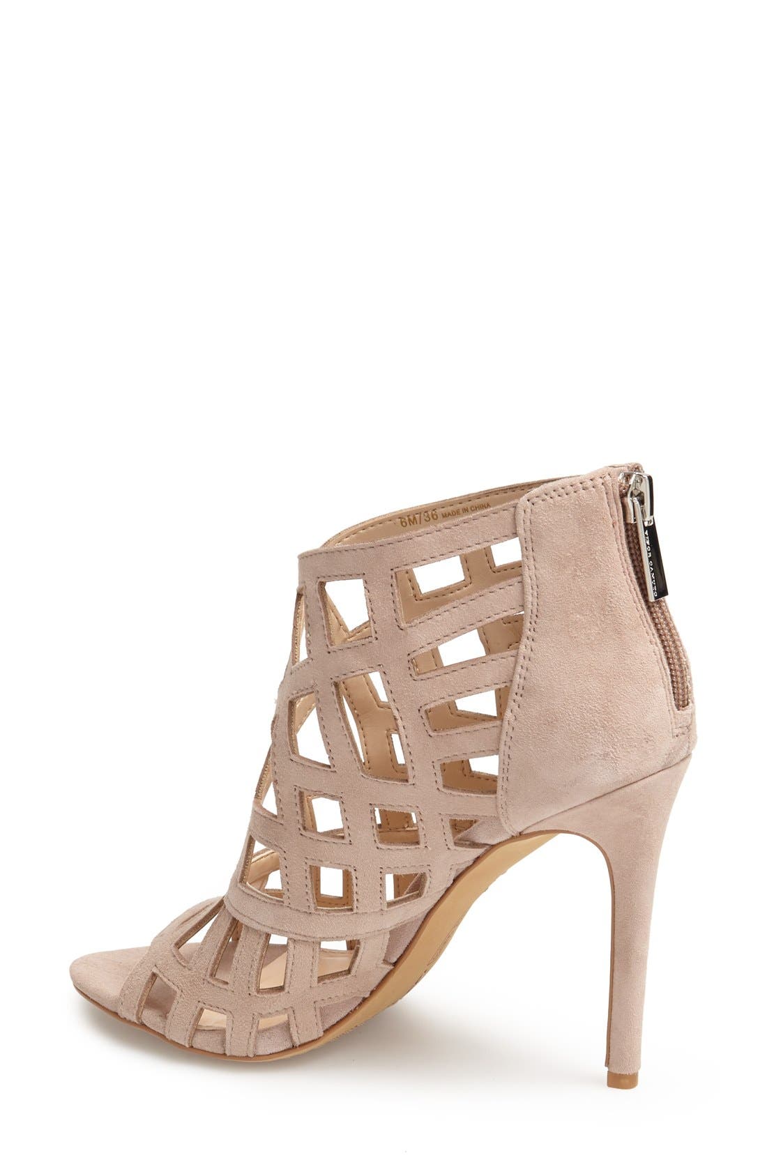 'Tatianna' Caged Peep Toe Bootie, Alternate, color, BEIGE