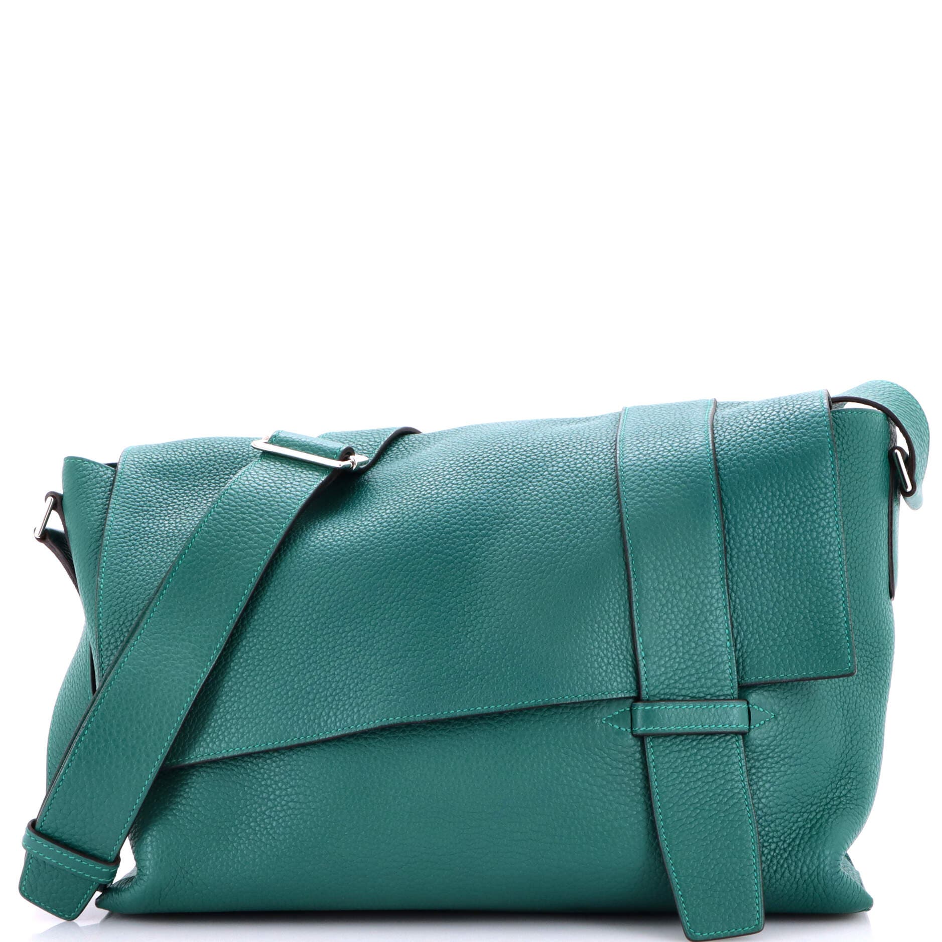 Pre-Owned Hermes Alfred Messenger Bag Clemence 35, Main, color, Malachite