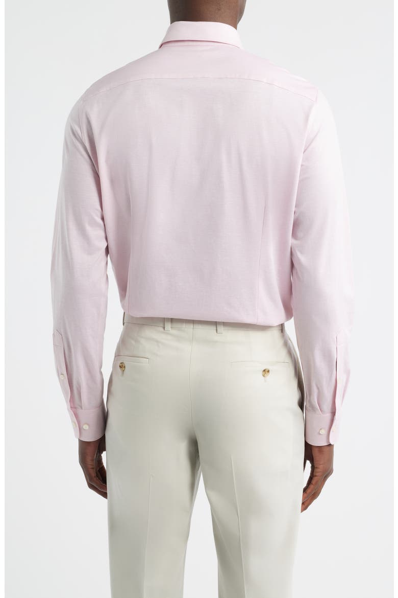 Modern Fit Jacquard Cotton Knit Dress Shirt, Alternate, color, LIGHT PASTEL PINK