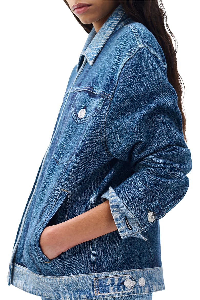 rb Miramar Terry Trucker Jacket, Alternate, color, DBLIN